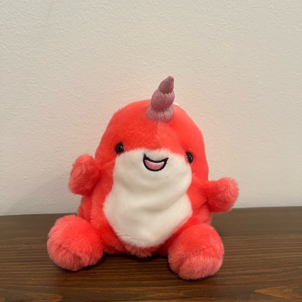 Aurora Palm Pals Nia Narwhal 5in Plush Figure Stuffed Soft Toy Hand Size